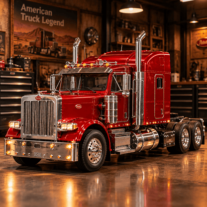 🔥LAST DAY 49%🚛 Candy Apple Red American Truck Model Kit – Build Your Own Classic Semi Truck