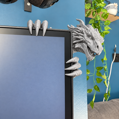 Legendary Dragon Screen Guardian – 3D Fantasy Monitor Corner Figurine, Unique Gaming Desk Decor & Gifts for Dragon Lovers