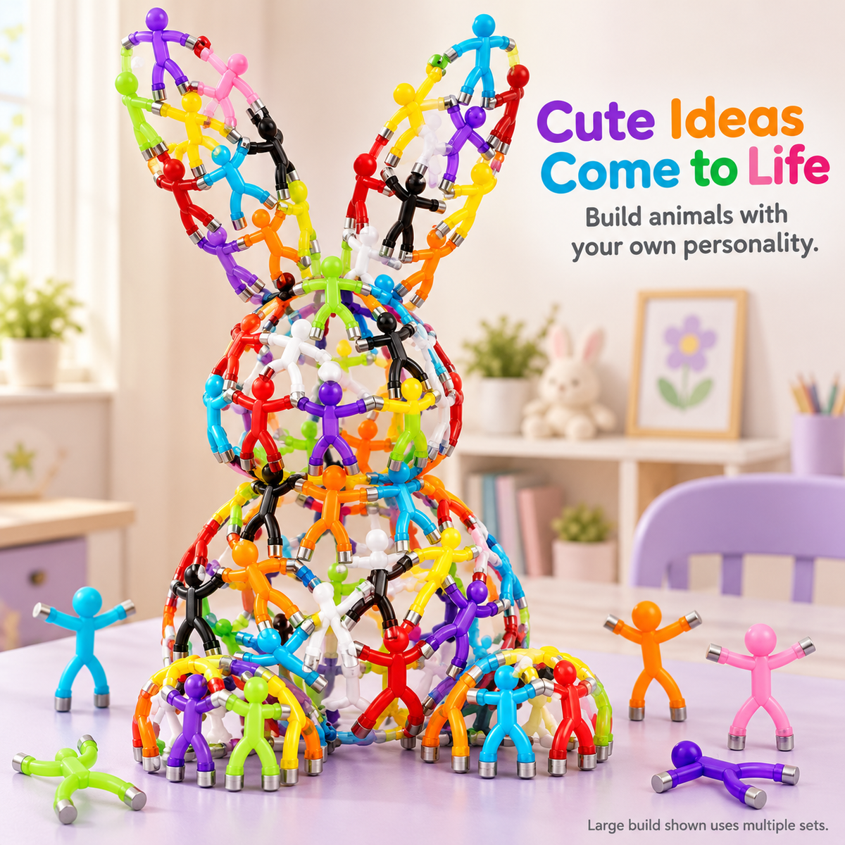 🔥LAST DAY 50% OFF🧲🌈 Magic Magnetic Little Friends – 10-Piece Bendable Silicone Figure Toy Set