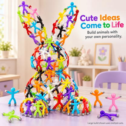 🔥LAST DAY 50% OFF🧲🌈 Magic Magnetic Little Friends – 10-Piece Bendable Silicone Figure Toy Set