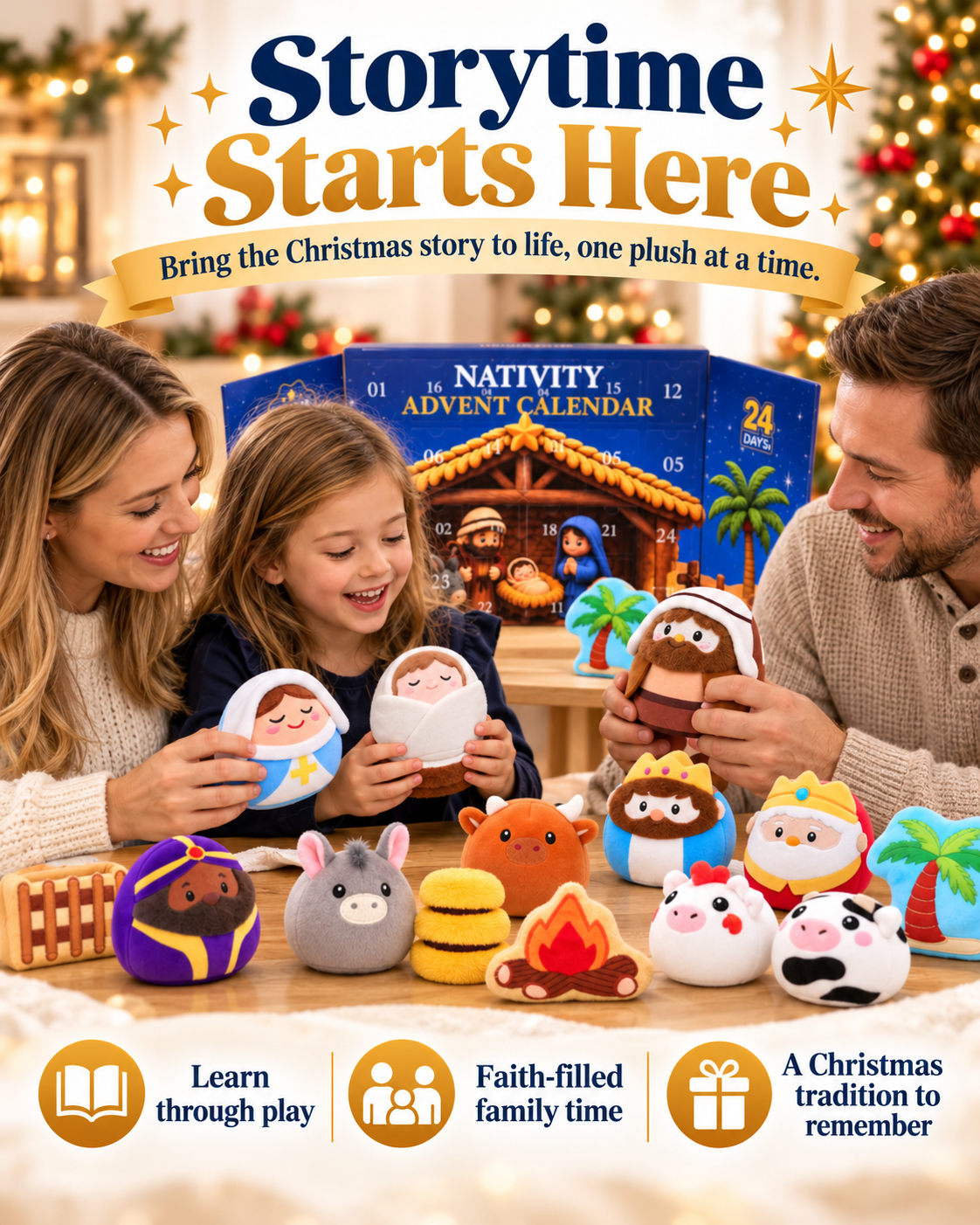 Complete Nativity plush character collection