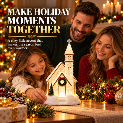 The Little Christmas Church – Lighted Snowy Church Decor