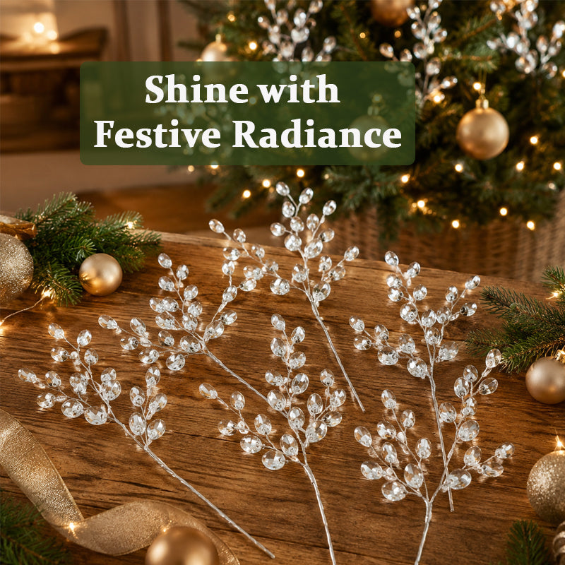 🎄💎 Frostlight Crystal Branch Decorations – Elegant Sparkling Accents for Christmas Trees, Weddings & Winter Décor ❄️✨