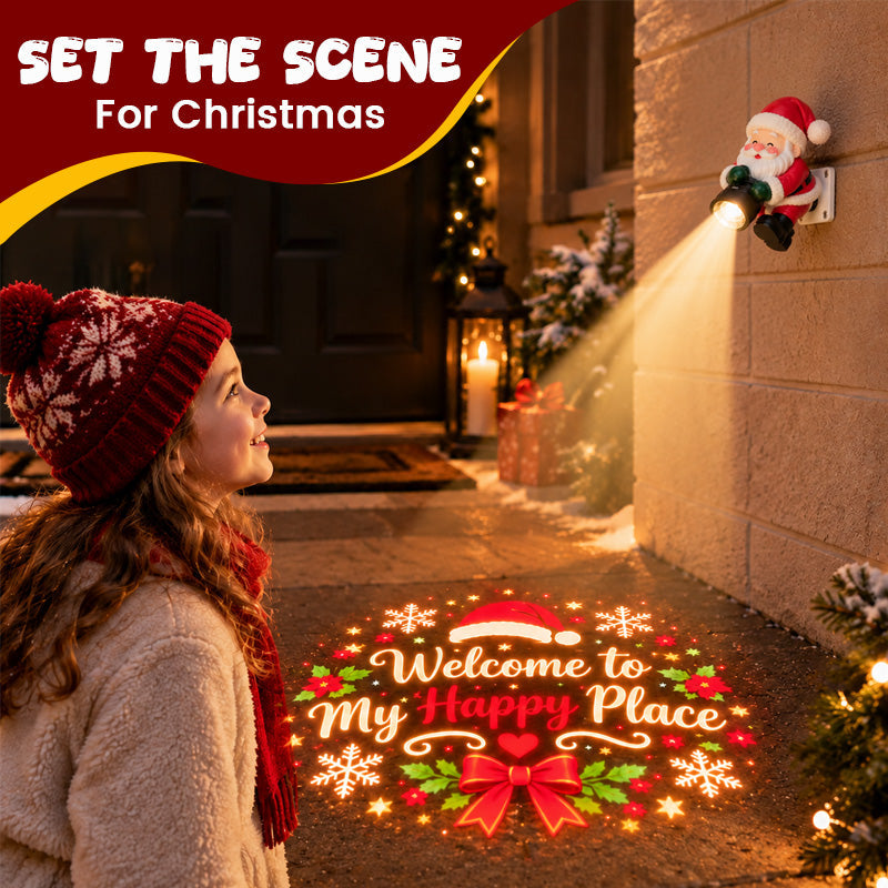 🎅 Santa Christmas Welcome Projector – Festive Holiday Doorway Light with Remote Control ✨
