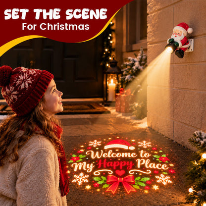 🎅 Santa Christmas Welcome Projector – Festive Holiday Doorway Light with Remote Control ✨