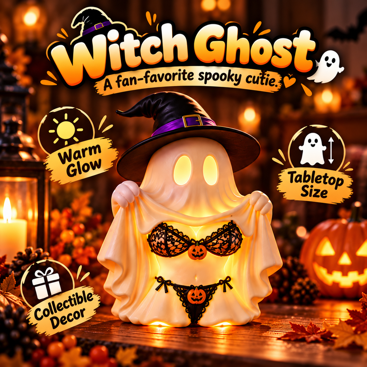 👻Cheeky Ghost Halloween Tabletop Decor – 5 Mischievous Styles