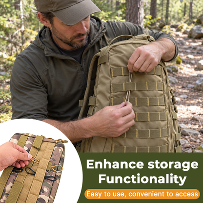 Tactical Dual-Loop Gear Retainer Clips – Lightweight Multi-Purpose Accessory Holder for Backpacks