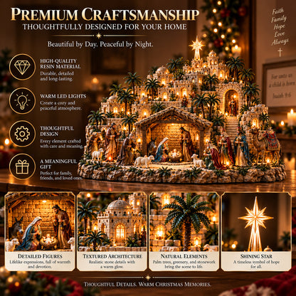 ✨ Remember the Night That Changed Everything! — The Holy Night of Bethlehem Illuminated Nativity Village