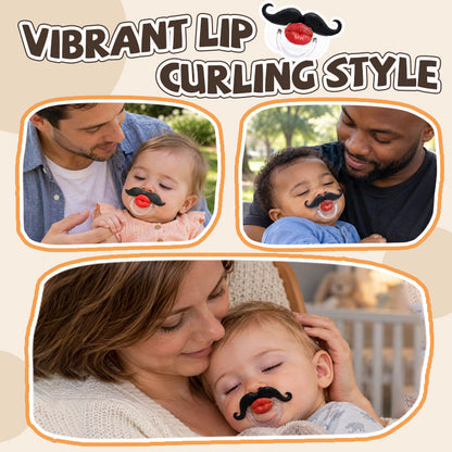 Funny Baby Mustache & Red Lips Pacifier
