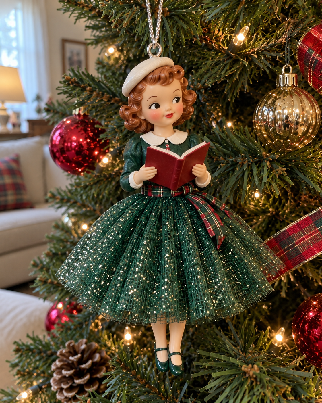 Vintage Christmas Lady Ornaments – 1950s-Inspired Keepsake Collection🎄