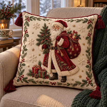 Vintage Christmas Embroidered Throw Pillows 🎄