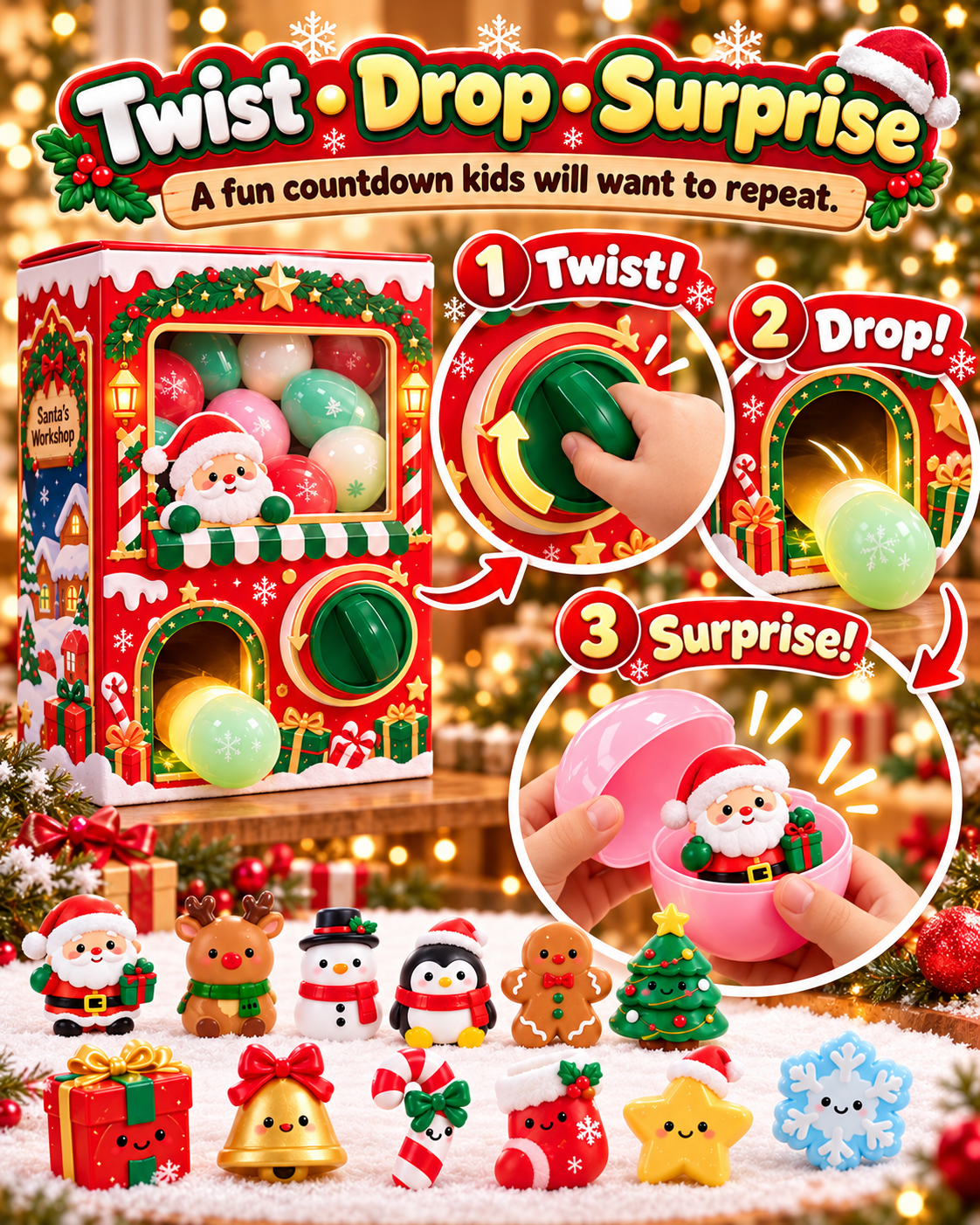 Santa’s Workshop Christmas Surprise Egg Machine