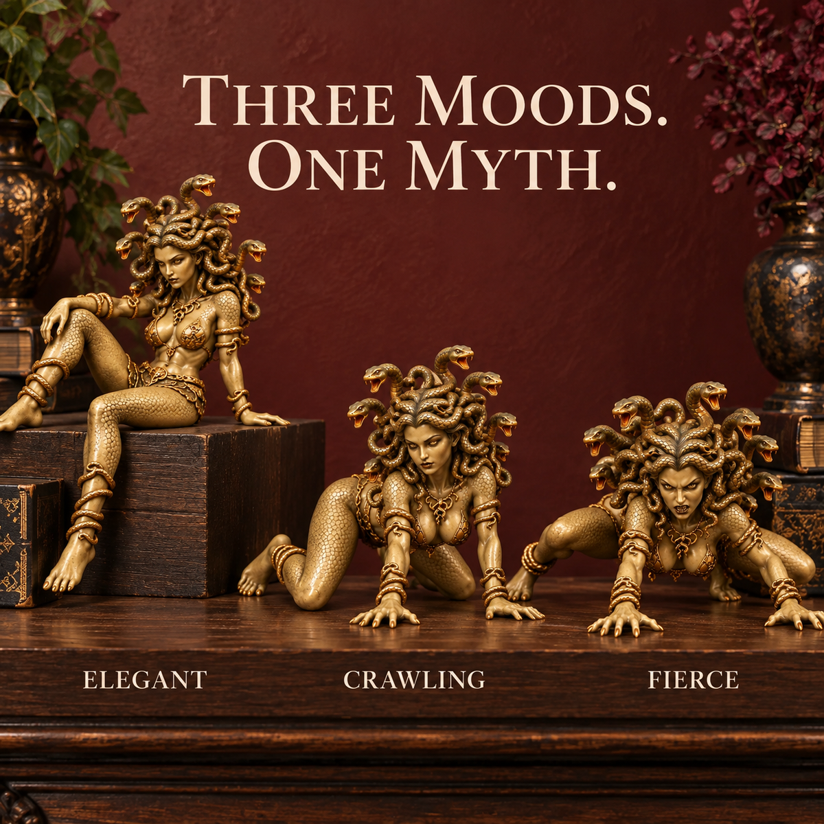 🔥 Last Day 49% OFF - 🐍 Medusa Goddess Shelf Sitter Statue | 4 Unique Gothic Mythology Styles (📦Buy 2 Free Shipping)