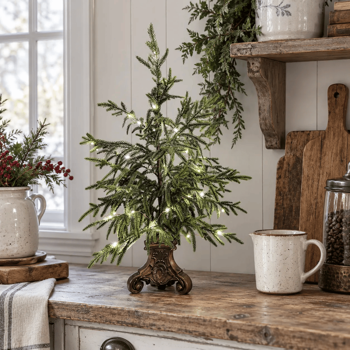 Vintage Lighted Norfolk Pine Trees