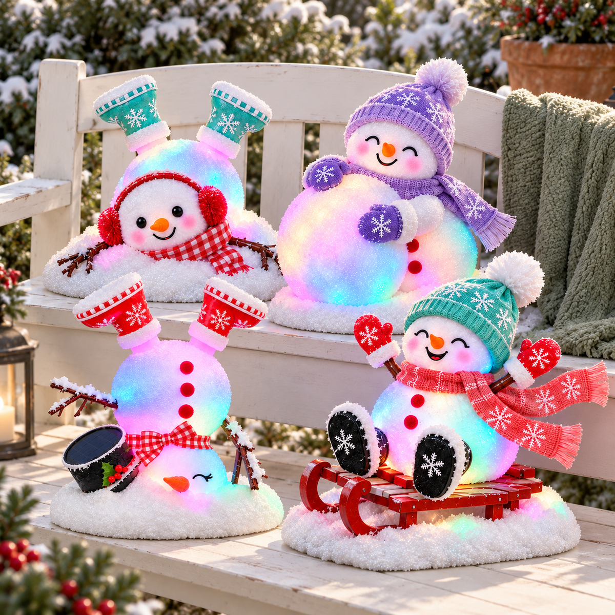 ☃️ Adorable Light-Up Snowmen | 4 Cute Christmas Garden Style