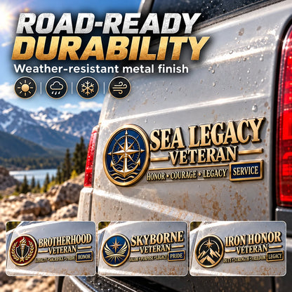 🎖️ 3D Veteran Legacy Metal Auto Emblem – 4 Designs, One Unbreakable Honor