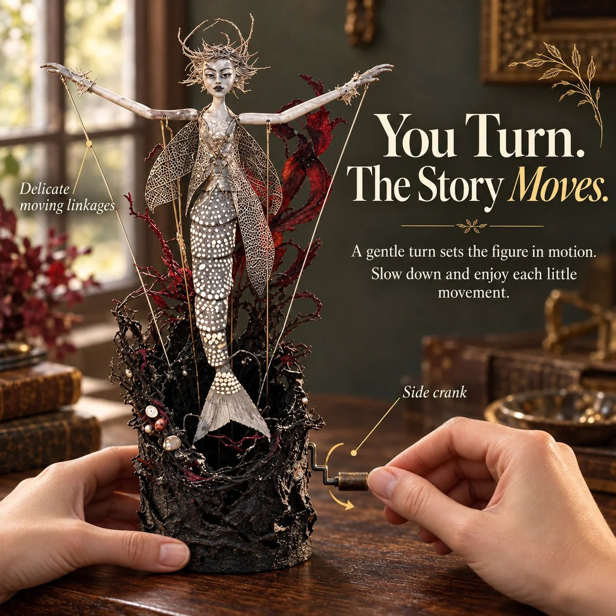 Hand-Cranked Fantastical Sculpture — Turn the Handle, Set the Scene in Motion