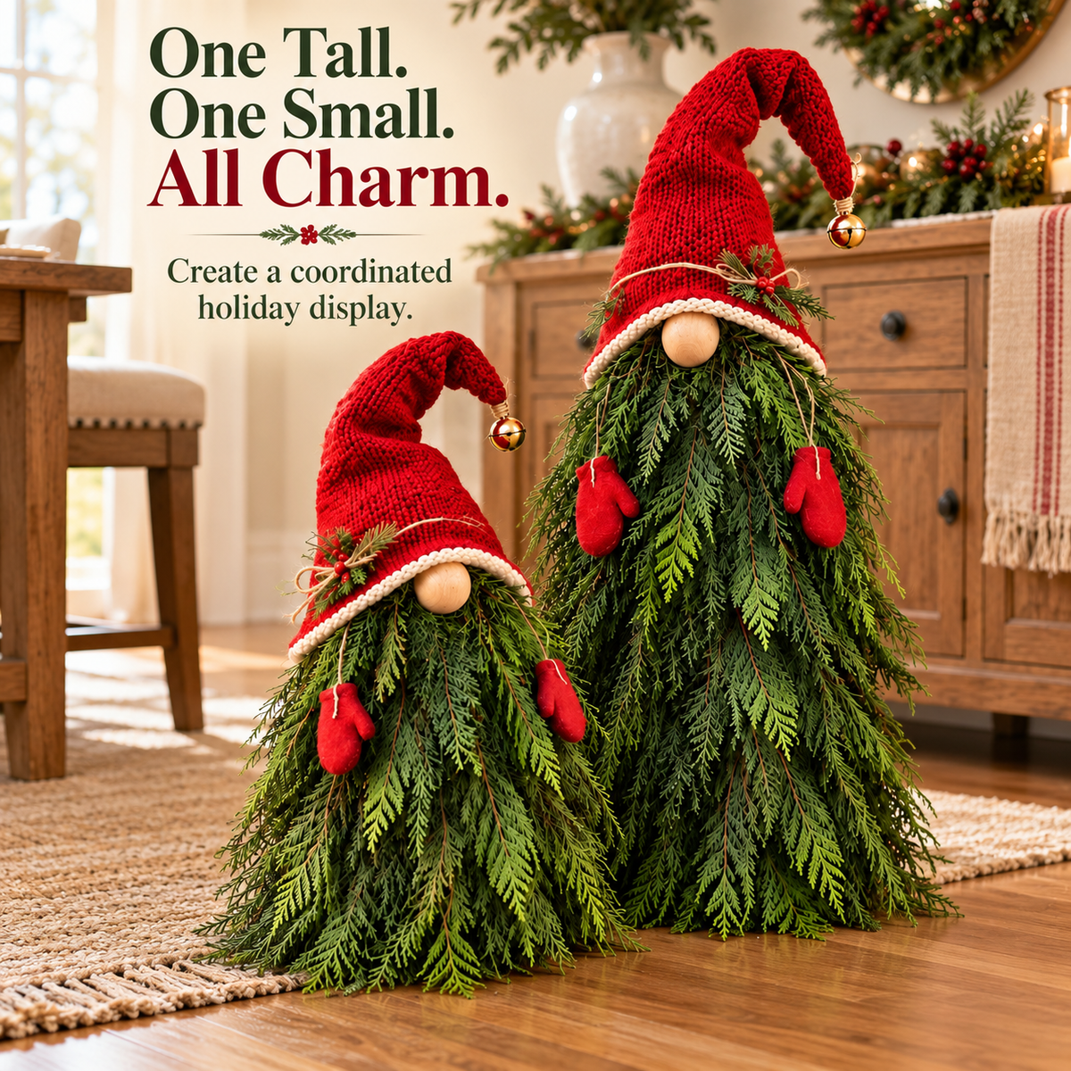🎄 2-Piece Whimsical Christmas Gnome Porch Decor Set 🎁
