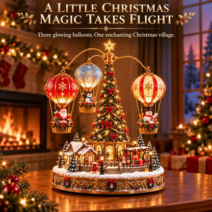 🎈 Santa’s Sky Journey – Animated Christmas Balloon Village with Lights