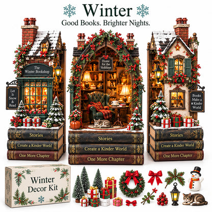 Grandma's Christmas Quilting Cottage – DIY Light-Up Miniature Dollhouse Kit, Cozy Holiday Craft & Handmade Christmas Gift