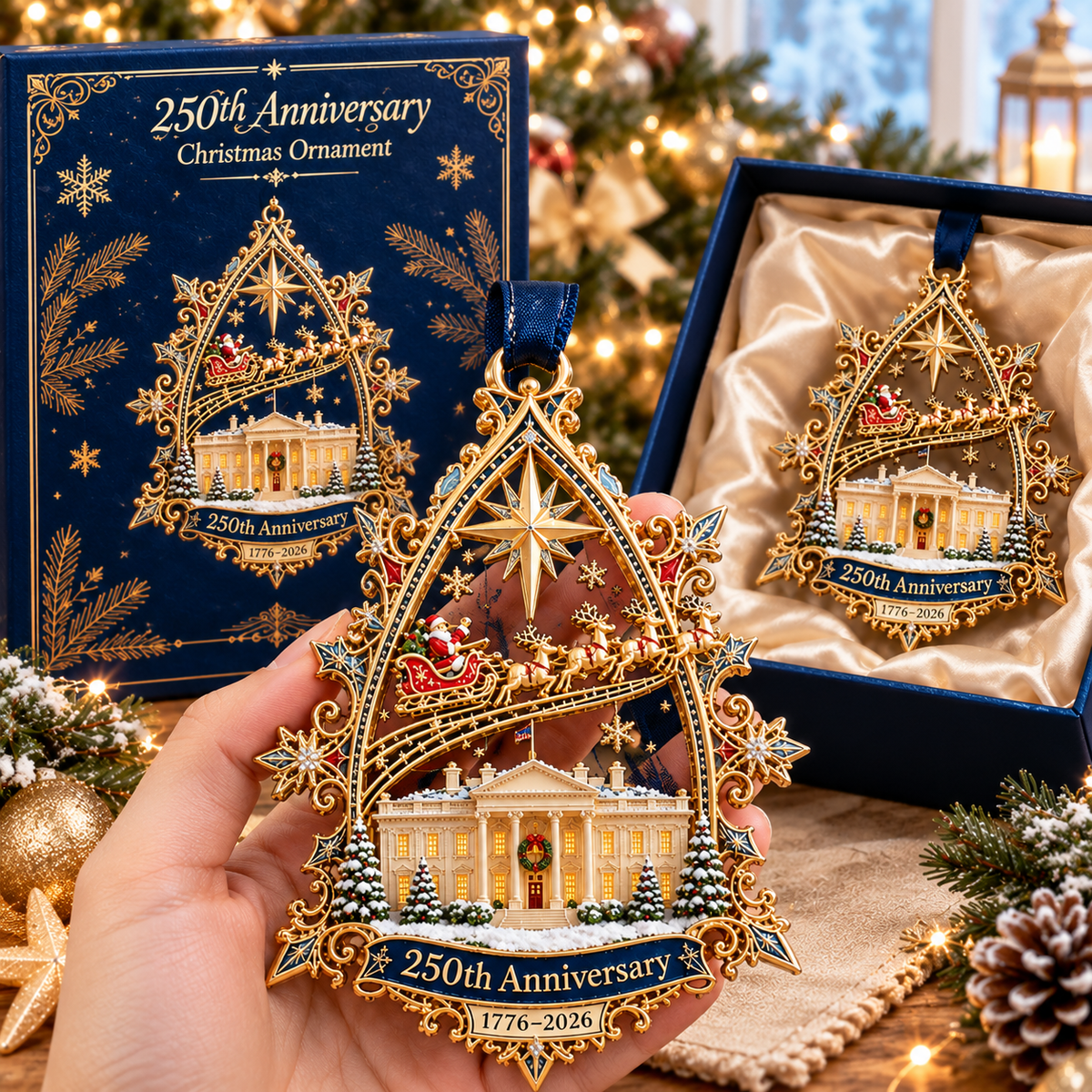 Commemorative ornament held as a Christmas gift