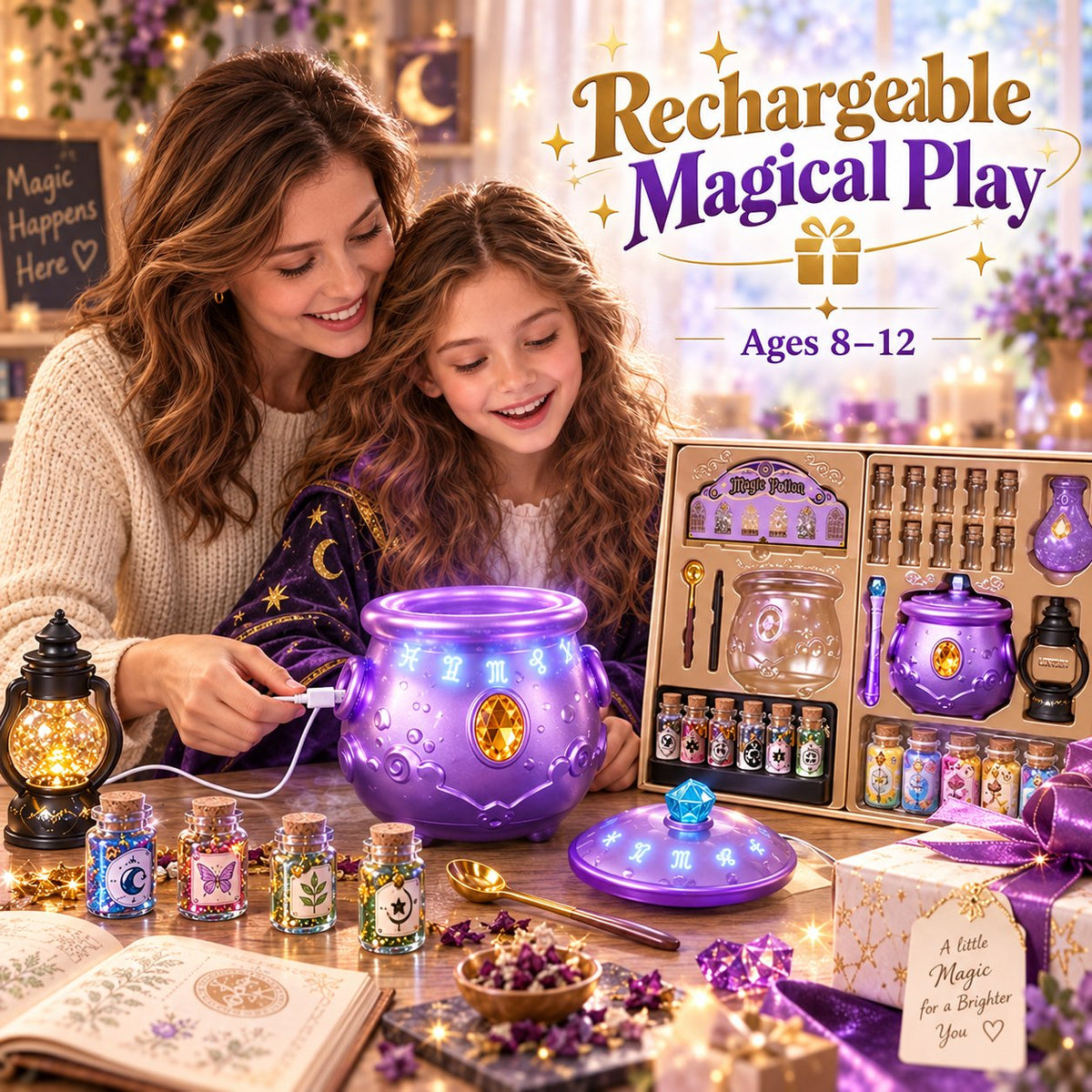 🔮 Deluxe Magic Potion Kit for Kids — Light, Sound & Mist Cauldron Set🎁