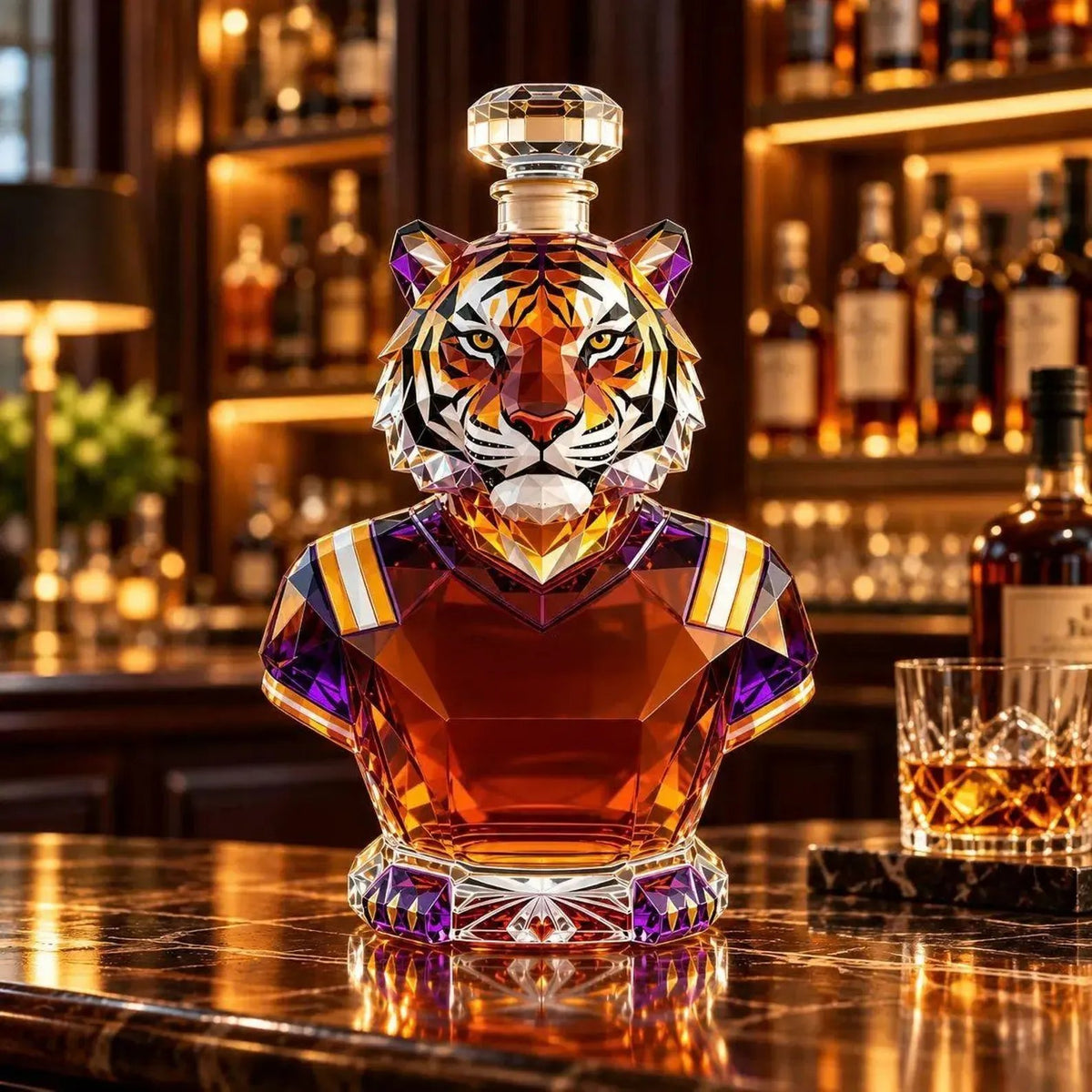 🐅Majestic Tiger Crystal Glass Whiskey Decanter