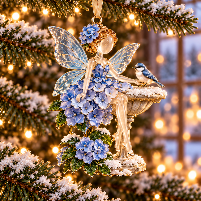 Hydrangea Birdbath Fairy