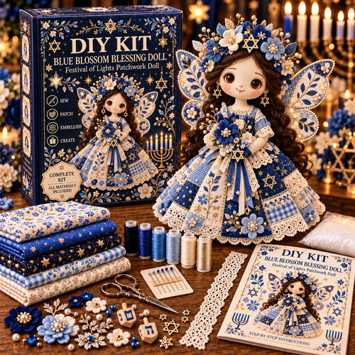 Hanukkah DIY Patchwork Doll Kit – Festival of Lights Handmade Keepsake | 3 Beautiful Designs to Choose From