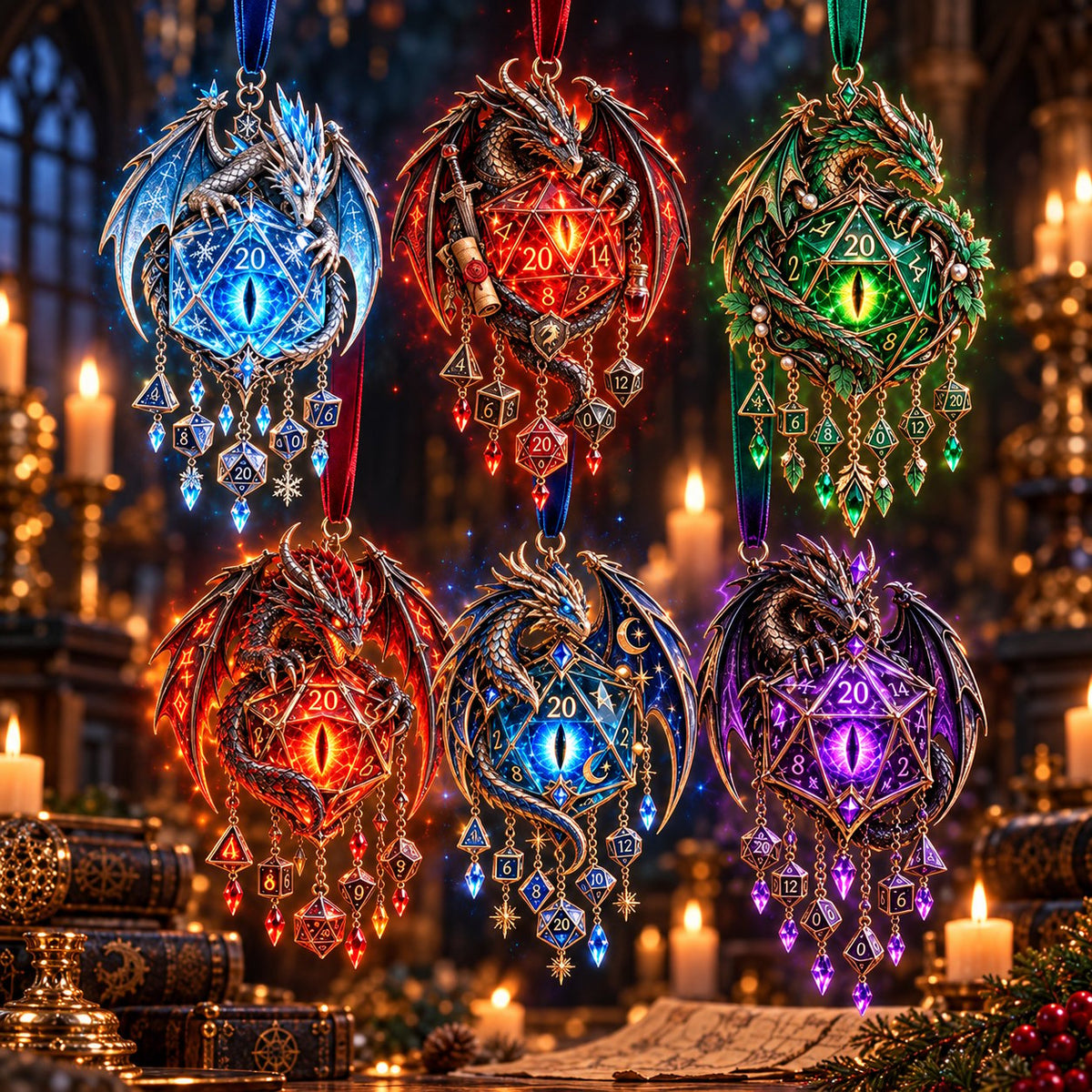 Glow Dragon Hanging Wind Chime for Fantasy Room Styling