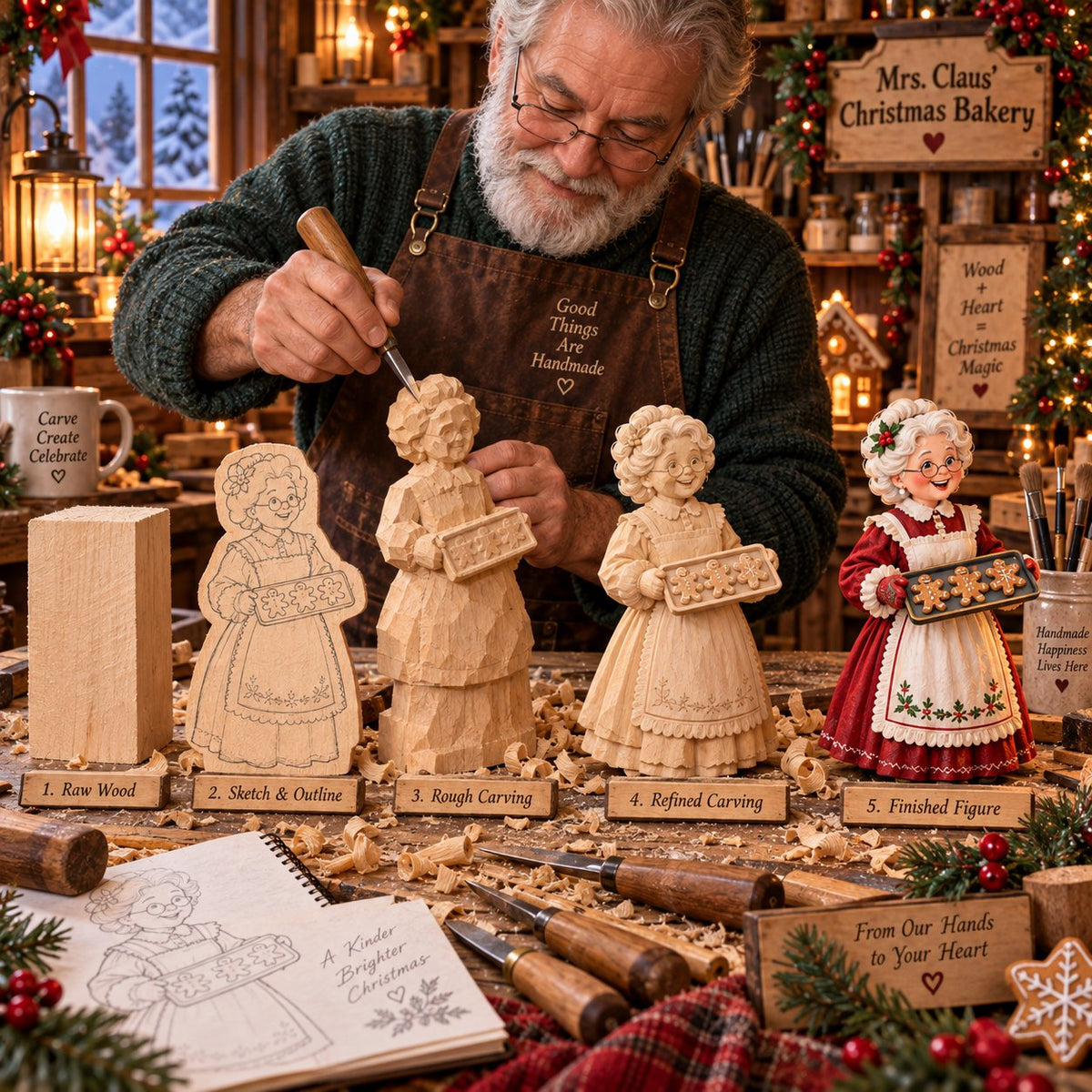 🎄 Mrs. Claus Christmas Bakery DIY Shadow Box Kit🎄