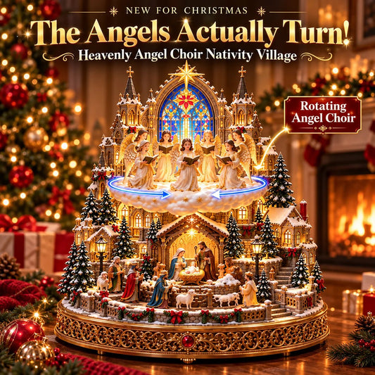 🎄✝️ Bethlehem Angel Choir | Lighted Rotating Nativity Village