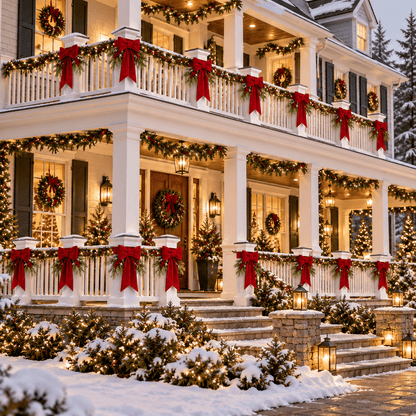 Christmas Porch Bow Decorations