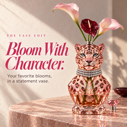 🐆 Wildly Elegant Pink Leopard — Limited Collector’s Edition | Vase, Diffuser & Decanter ✨