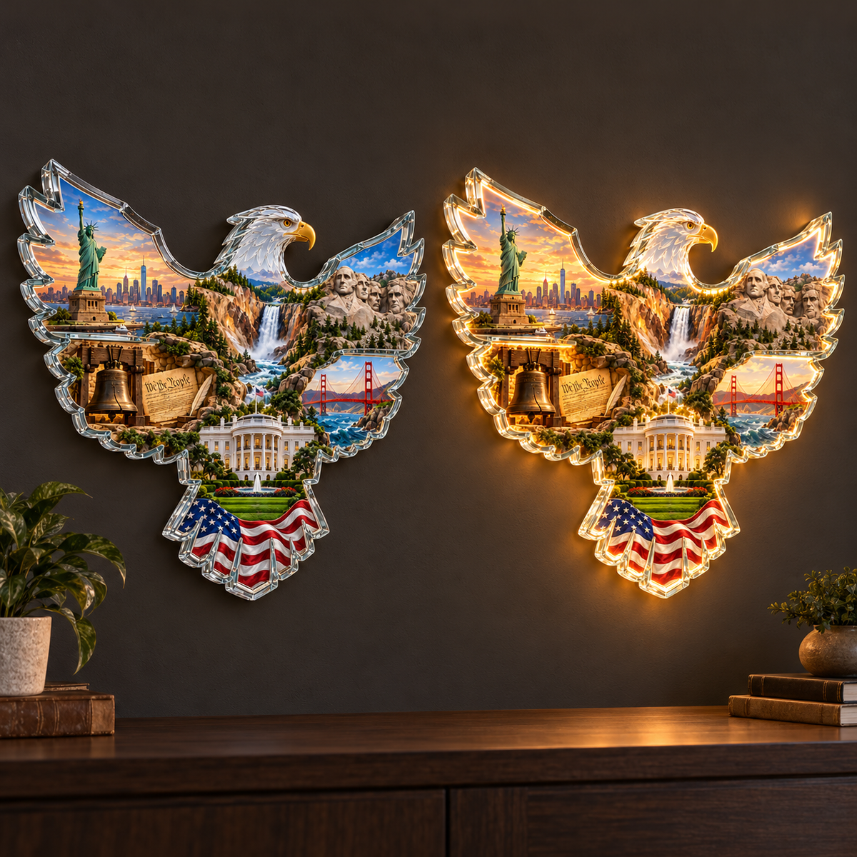 ✨🇺🇸 American Heritage™ Lighted Eagle Wall Art 🦅