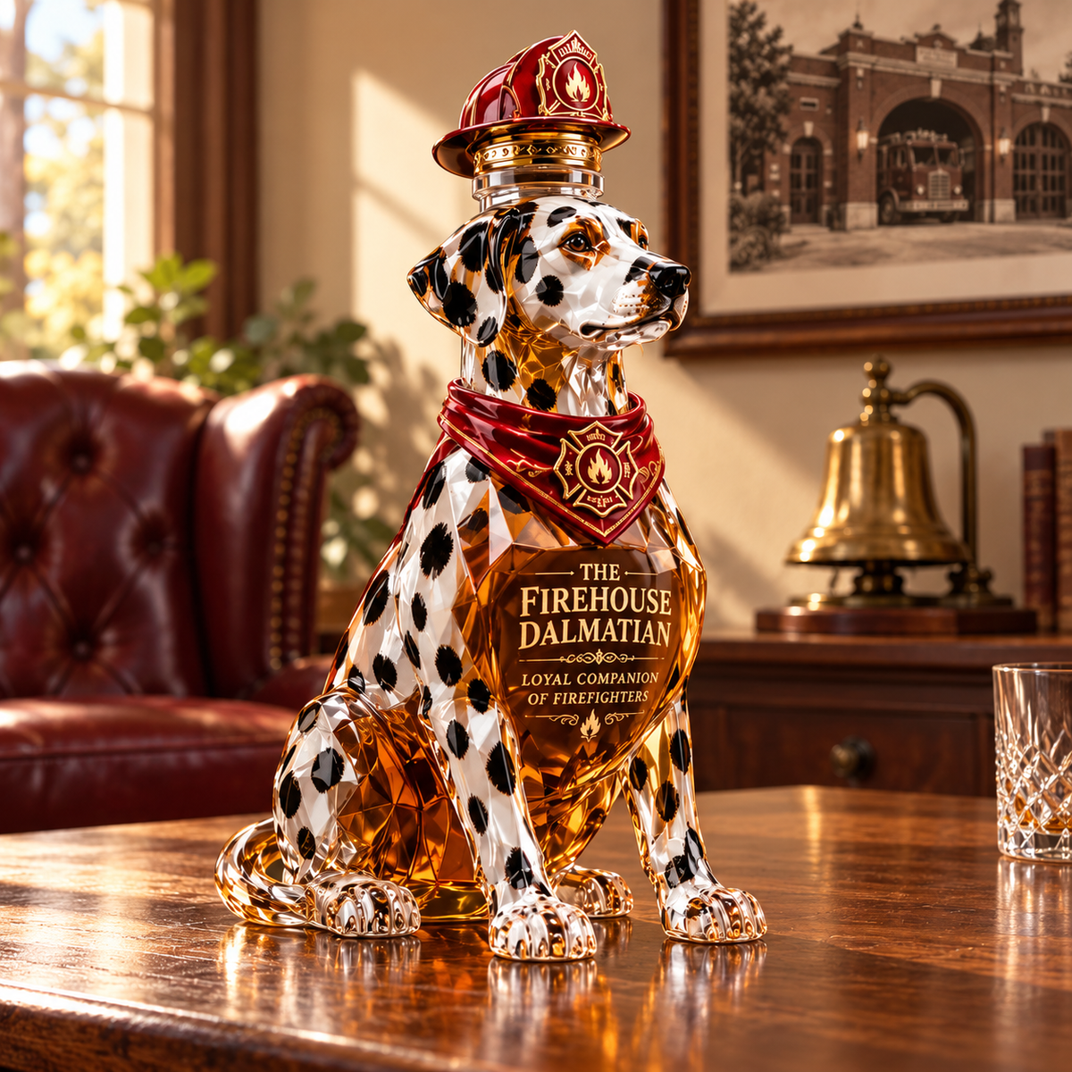 The Firehouse Dalmatian Whiskey Bottle