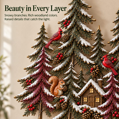 🌲 Woodland Glow – Lighted Winter Forest Wall Decor