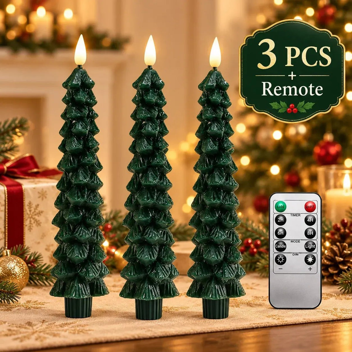 Remote Control Christmas Tree LED Candles – Flameless Flickering Holiday Decor