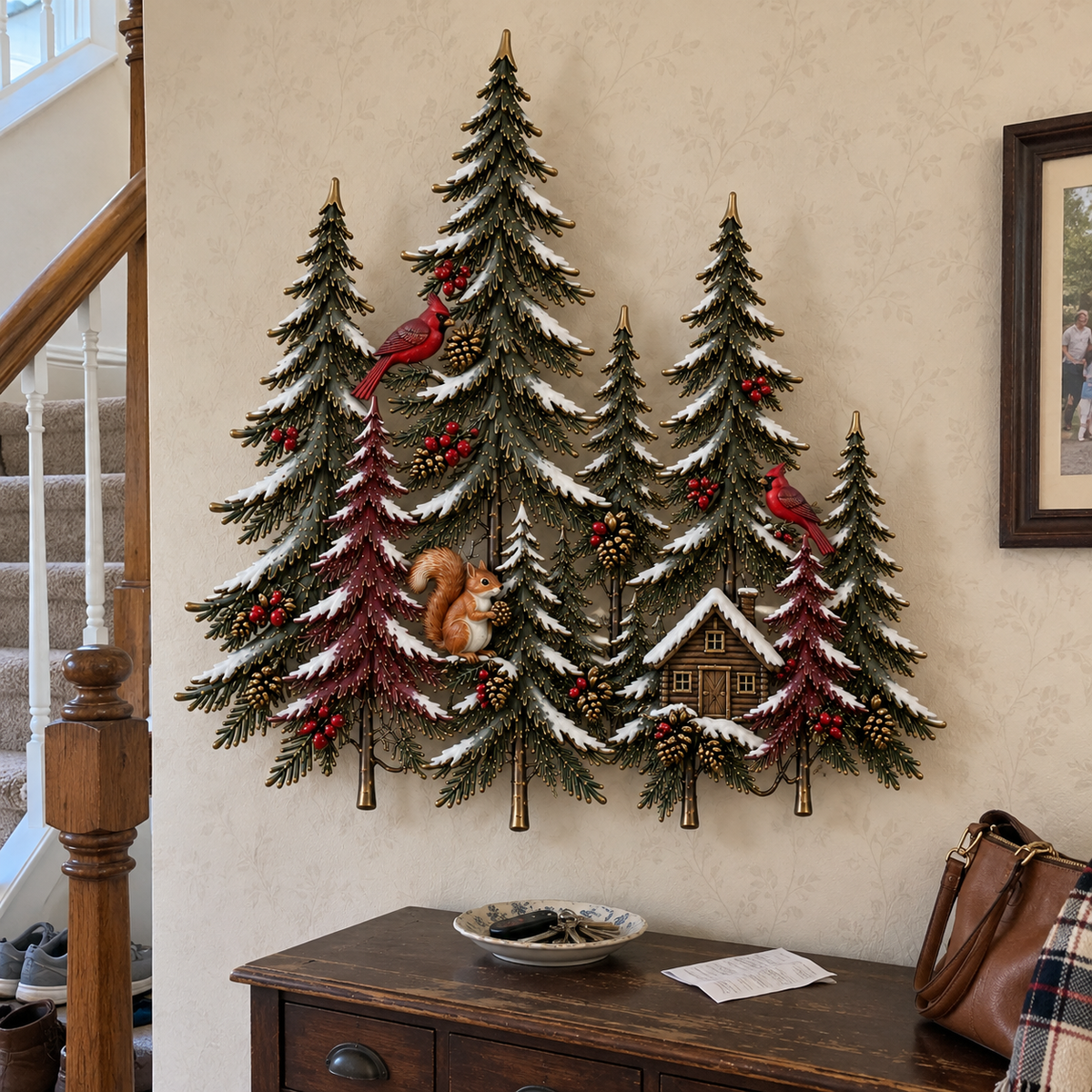 🌲 Woodland Glow – Lighted Winter Forest Wall Decor
