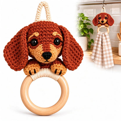 🧶 Sausage Dog Crochet Towel Holder Kit 🐶
