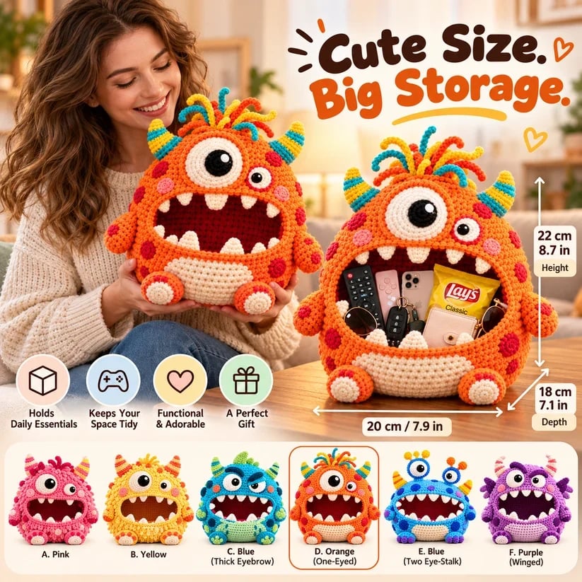 👾🧶Clutter Munchers Hungry Monster DIY Crochet Storage Buddies