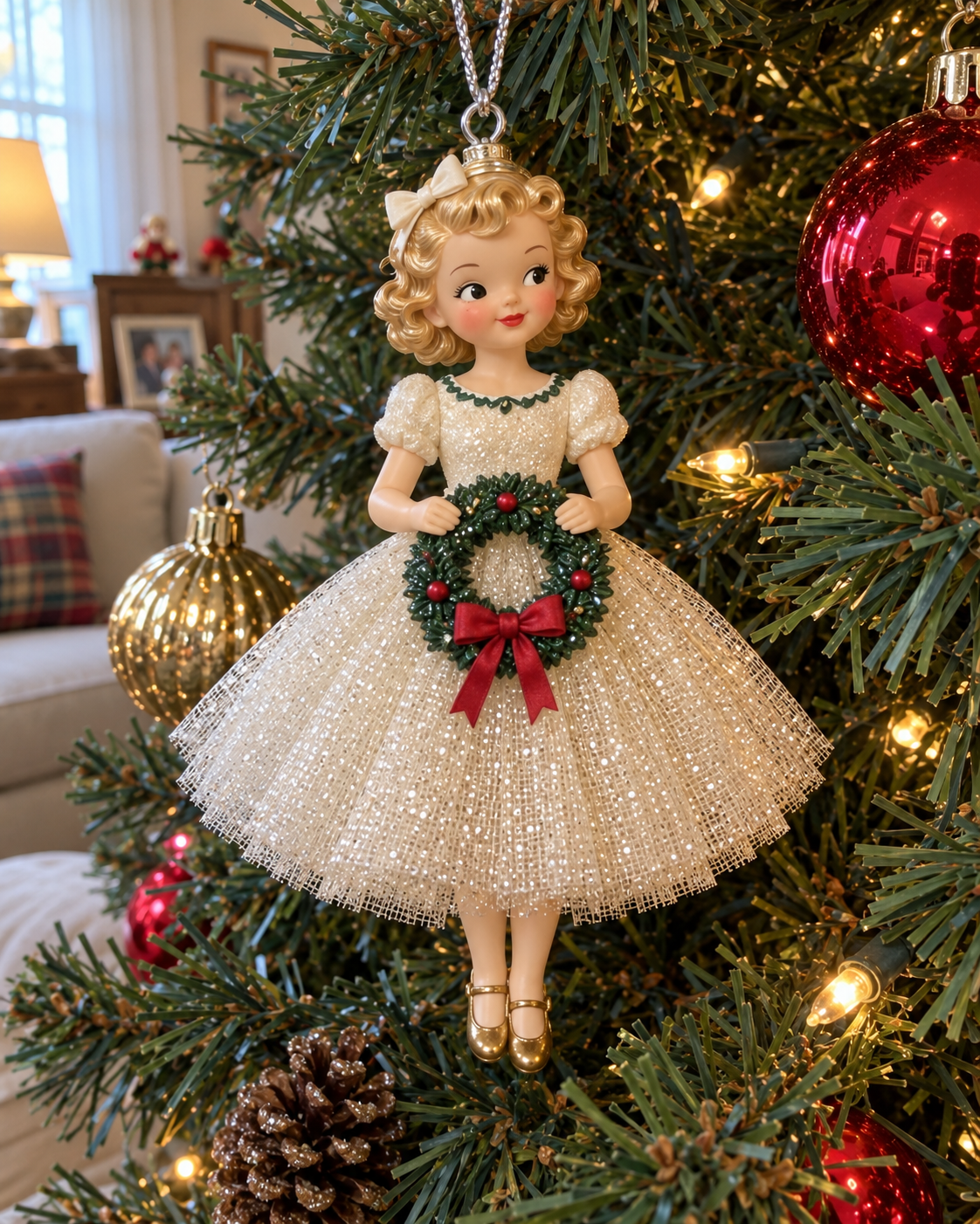 Vintage Christmas Lady Ornaments – 1950s-Inspired Keepsake Collection🎄