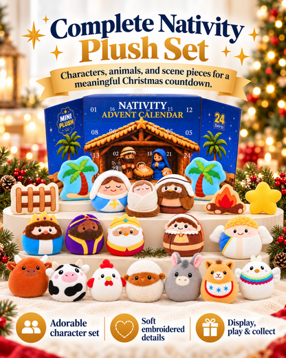 24 Days of Nativity Surprises – Plush Christmas Advent Calendar for Kids