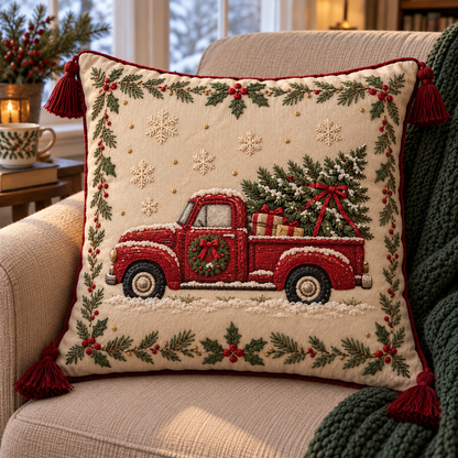 Vintage Christmas Embroidered Throw Pillows 🎄