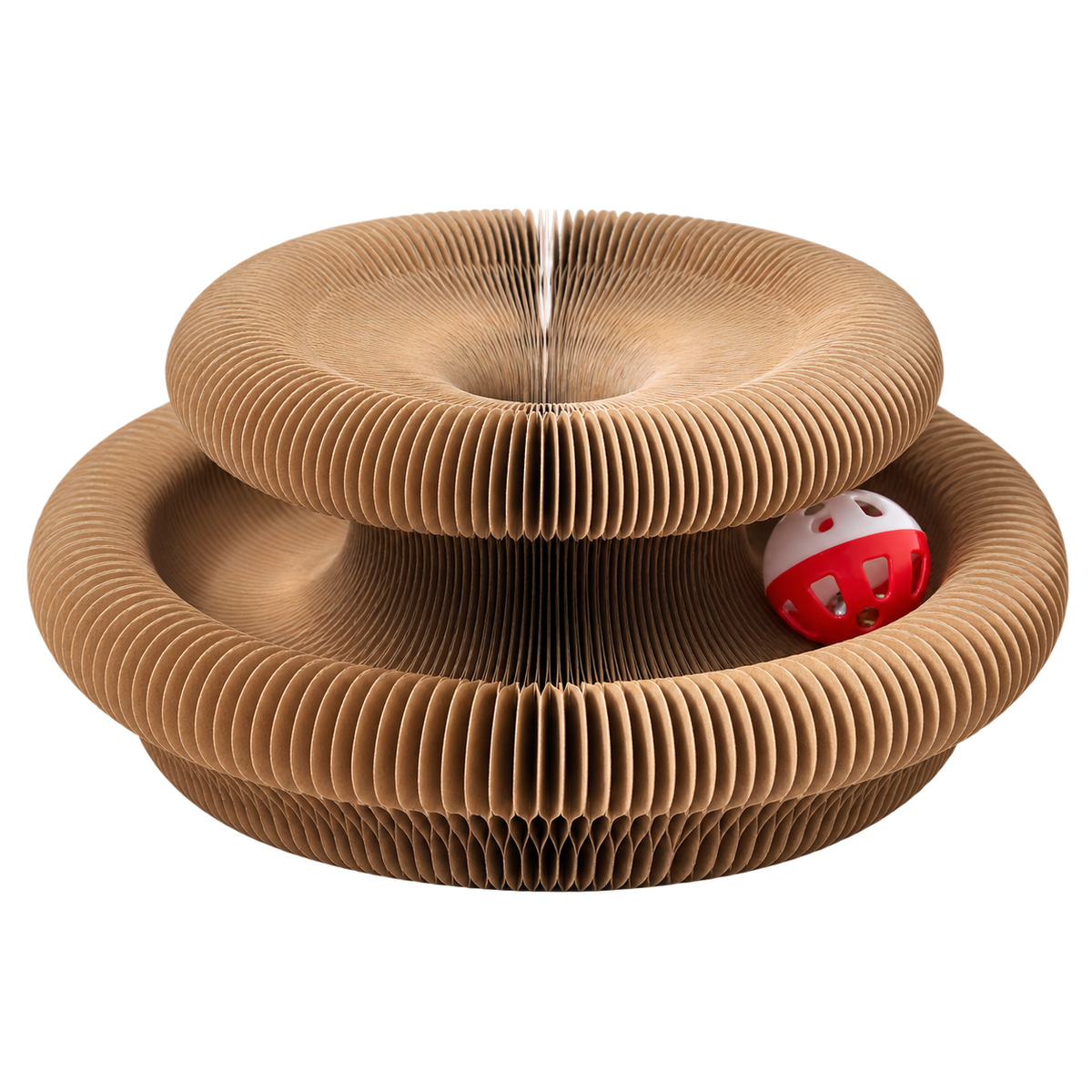 🐾 Foldable Honeycomb Cat Scratcher & Bell Ball Toy