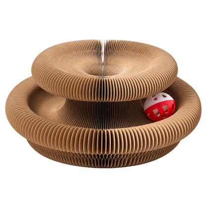 🐾 Foldable Honeycomb Cat Scratcher & Bell Ball Toy