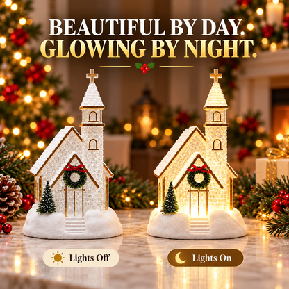 The Little Christmas Church – Lighted Snowy Church Decor