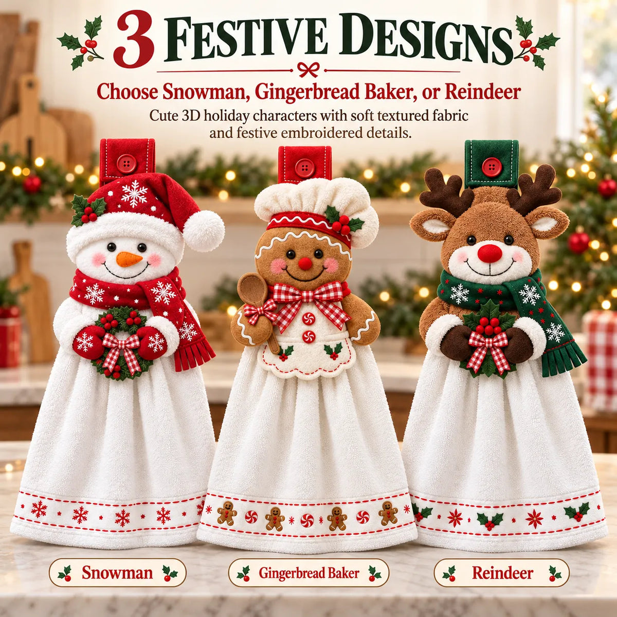 Christmas Hanging Kitchen Hand Towel