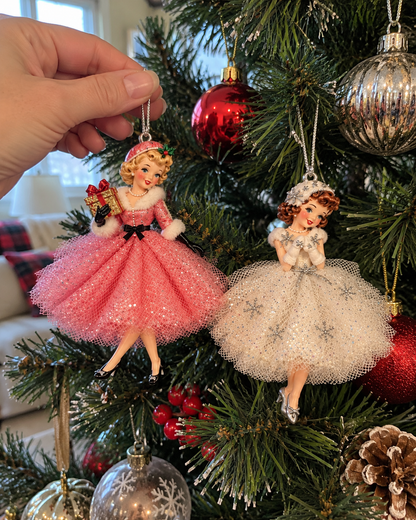 Vintage Christmas Girls Ornaments – 1950s-Inspired Holiday Keepsake Collection
