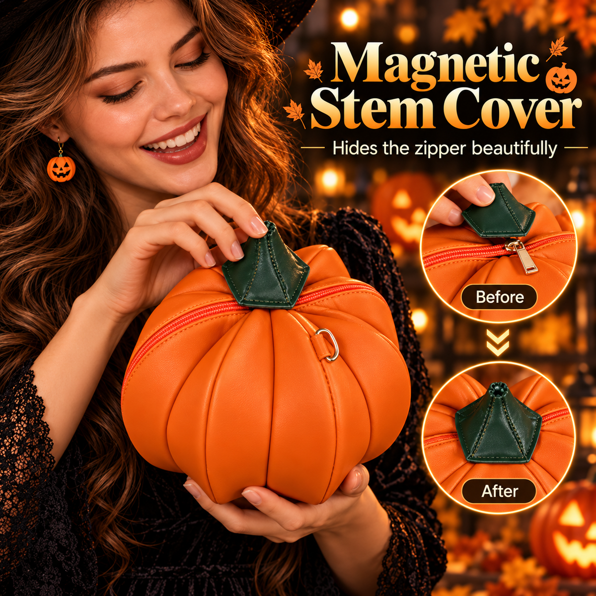 Pumpkin Crossbody Purse – Cute Halloween & Fall Handbag